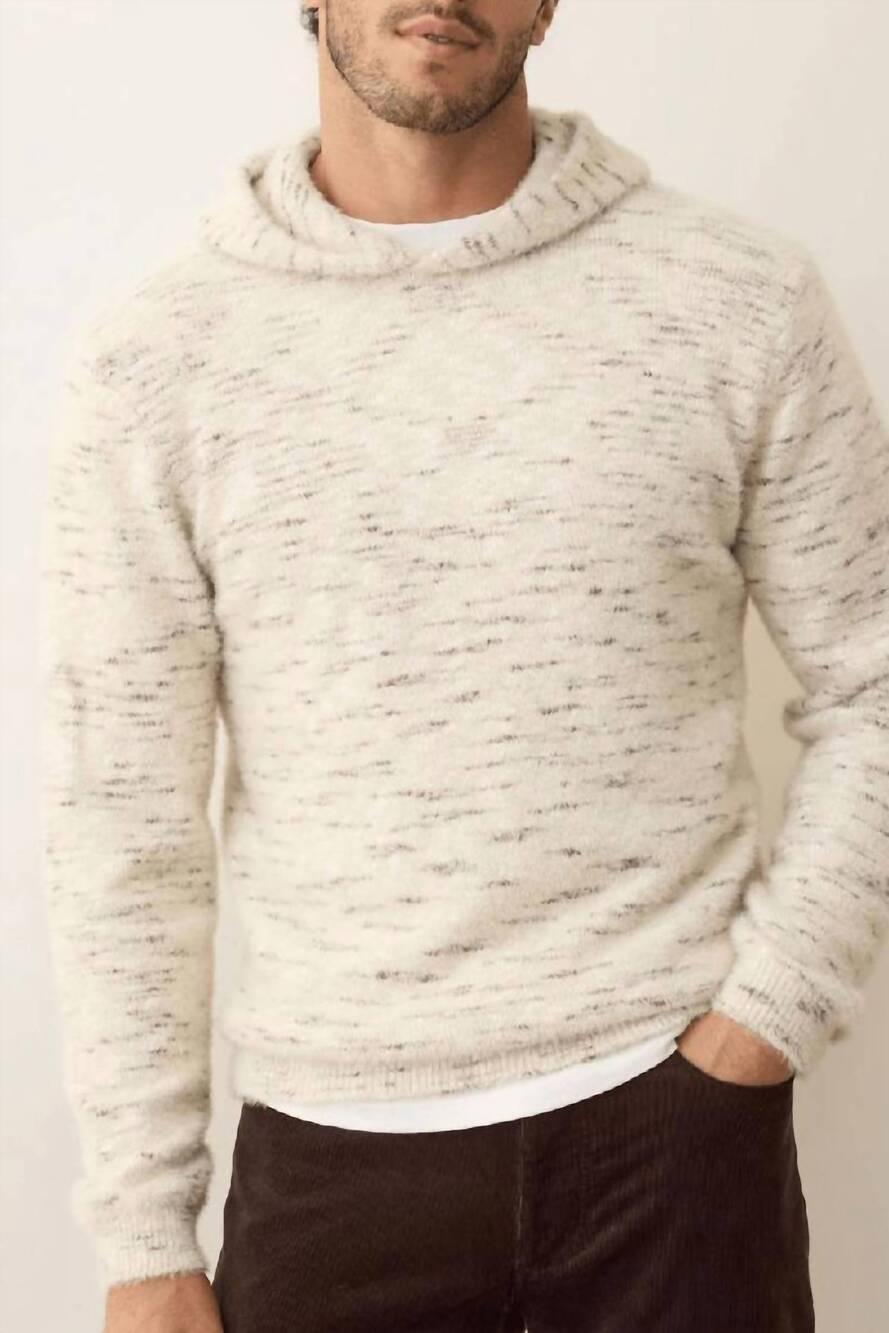NEW MARINE LAYER wilder sweater hoodie in natural geo